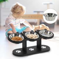 Suministros para mascotas, estante de madera, cuenco elevado para perros y gatos, alimentador de alimentos para mascotas de acero inoxidable 3 en 1, cuenco de agua para mascotas con inclinación de 15 grados, cachorro - details 7