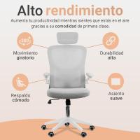 Silla de Oficina Ajustable y Reclinable Soporte Lumbar, Reposacabezas Ajustable, Plegable, Transpirable, Ruedas Giratorias 360° Soporta hasta 120kg - details 12