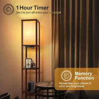 Lámpara de Pie con Carga y Control Remoto Estante de Madera LED Regulable de 4 Temperaturas de Color Incluye Bombilla Para Sala de Estar, Dormitorio, Oficina Decoración Vintage - details 25