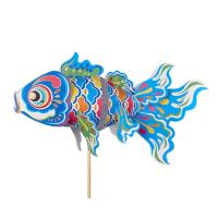 Divertida lámpara de linterna de pez dorado hecha a mano, luz LED, linterna de carpa Koi de mediados de otoño, papel luminoso, materiales de linterna DIY, regalo para niños - details 12
