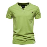 Camiseta informal japonesa de verano para hombre, Camiseta deportiva a la moda, Camiseta ajustada con bolsillo de algodón, camiseta de manga corta para hombre - details 6