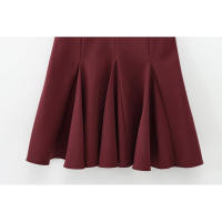 BUNO-Vestidos de fiesta de noche elegantes de primavera para mujer, dobladillo ancho ondulado, lazo decorado, liso, sin mangas, cuello redondo, vestidos de moda - details 30