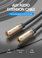 Vention Jack Cable de Audio estéreo hembra a hembra de 3,5mm Cable de extensión auxiliar chapado en oro para auriculares, portátil, teléfono, Cable auxiliar PS3 - details 0