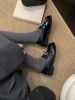 Mocasines perezosos con bloqueo de metal de un pedal, nuevos zapatos de cuero pequeños con plataforma de cabeza redonda de estilo británico - details 33