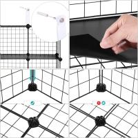 Estantería de Almacenamiento con 16 Compartimentos, Mueble de Metal ilustres, Armario, Organizador, Color Negro LPI44H - details 4
