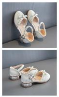 Sandalias de princesa para niños y niñas, zapatos de cuero de tacón alto con suela suave y lazo antideslizante, novedad de verano, 2024 - details 12