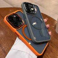 Funda protectora de parachoques de lente de Metal magnético de lujo para iPhone 16 15 14 13 12 11 Pro Max 16 Plus cubierta transparente dura de carga inalámbrica - details 1