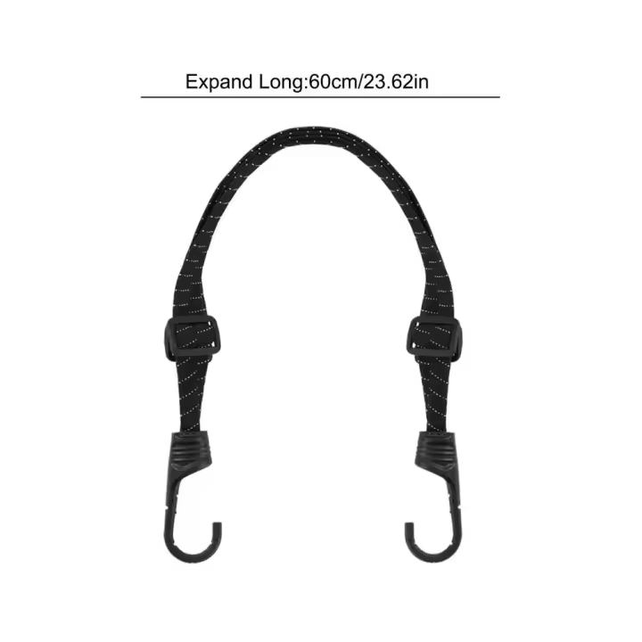 Correas de equipaje para motocicleta con gancho, cuerda para atar para motocicleta, cuerda reflectante versátil para equipaje, cinturón elástico para sombrero y Scooter - 1