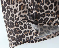 YENKYE-Vestido corto de verano con estampado de leopardo para mujer, minivestido Vintage de manga abombada con lazo y escote en V, 2025 - details 6