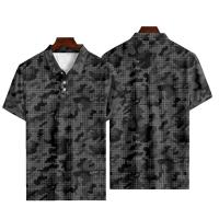 Polo hawaiano de camuflaje para hombre, camiseta de golf de manga corta con hojas 3D y rayas de vaca, ropa de calle de gran tamaño, verano - details 6