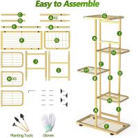 Estante de Almacenamiento para Plantas Metal Negro, Herramientas de Jardín y Guantes, 141 cm, Para Interior y Exterior, Escaleras para Plantas, para Balcón - details 27