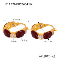 Pendientes de lustrous para las mujeres,316L pendientes colgantes de Maple inoxidable - details 1