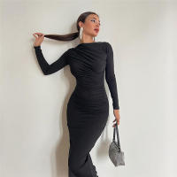 -vestido largo usado de color liso, nuevo, para mujer. - details 3