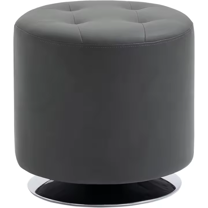 Otomano Giratorio Moderno de Estilo Tejido de Piel Sintética Rojo Ideal para Dormitorio Entrada Salón Tamaño Ø45,5x44,5 cm - 1