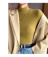 Elegante Suéter de Medio Cuello de Punto para Mujer 2025 Moda Coreana Tops de Punto con Mangas Largas - details 18