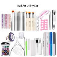 Juego de Herramientas para uñas, cepillo de manicura completo, barra de pulido, adorno para principiantes, conjunto básico de manicura - details 0