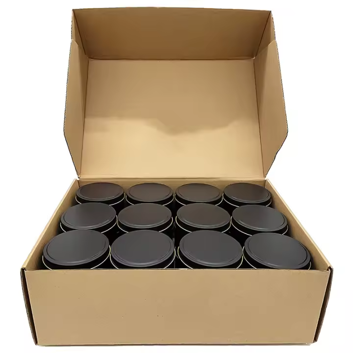 Latas para velas, 24 piezas, recipientes de metal para velas de 4 oz para hacer velas, artes y manualidades, almacenamiento en seco, negro - 1