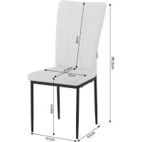 Pack de Sillas de Comedor 4 Piezas, Tapizadas, Resalto Alto, Sillon Morno de Cuero Artificial, Sillas Ergonómicas con Patas de Metal Blanco, EZS23ws-4 - details 3