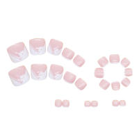 Juego de uñas de los pies postizas extraíbles, Kit de manicura en casa, Margarita blanca brillante - details 3