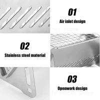 Estufa de picnic para acampar, mochila portátil plegable con parrilla para barbacoa, estufa de leña para exteriores - details 11
