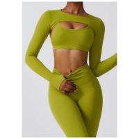 Chaqueta de yoga de manga larga para mujer, entrenamiento, correr, cubierta, gimnasio, top - details 4