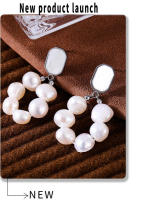 Pendientes de Perlas Naturales de circón pendientes colgantes femeninos pendientes Elegantes - details 8