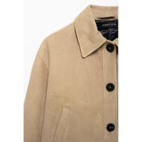 -2025 Chaqueta corta con cuello vuelto para mujer, lana de venado Simple, moda de otoño, nueva llegada - details 2