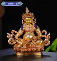 Estatua Huang Ornam, exquisita imitación de latón de la plataforma de Buda del budismo esotérico tibetano nepalí, Dios Caishen dorado - details 10