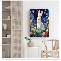 RUOPOTY Pintura por Números para Adultos Principiantes con Diseño de Conejo Abstracto Arte de Pared para Decoración del Hogar Lienzo Pintura de Acrílico 40x50cm - details 1