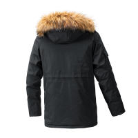 Chaqueta gruesa con capucha a prueba de viento para hombre, Parka cálida de lana con cuello de piel, abrigo informal clásico de marca, moda de invierno, 2024 - details 2