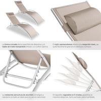 Set de 2 Tumbonas de Jardín Exterior Plegable con Reposacabezas Reclinable en 7 Posiciones - details 15