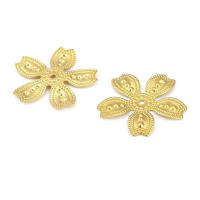 Tapas de cuentas de flores de latón de color no chapado, suministros de joyería Diy de alta calidad, collar, pendientes, accesorios para mujer - details 17