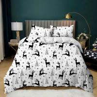 Juego de Cubierta de Edredón de Lujo en Tamaño King Queen Full Twin Ligero Negro y Blanco Estilo Bohemio para Niñas y Niños - details 3