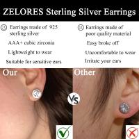 4 pares de pendientes de plata de ley con circonita cúbica para mujer, chapados en oro de 14 quilates, corazón celta brillante, pendientes grandes con circonita cúbica, pendientes para oreja sensible - details 4