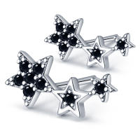 Pendientes de aro de Plata de Ley 925 para mujer, aretes con forma de corazón, luna y estrella, regalos de joyería - details 12