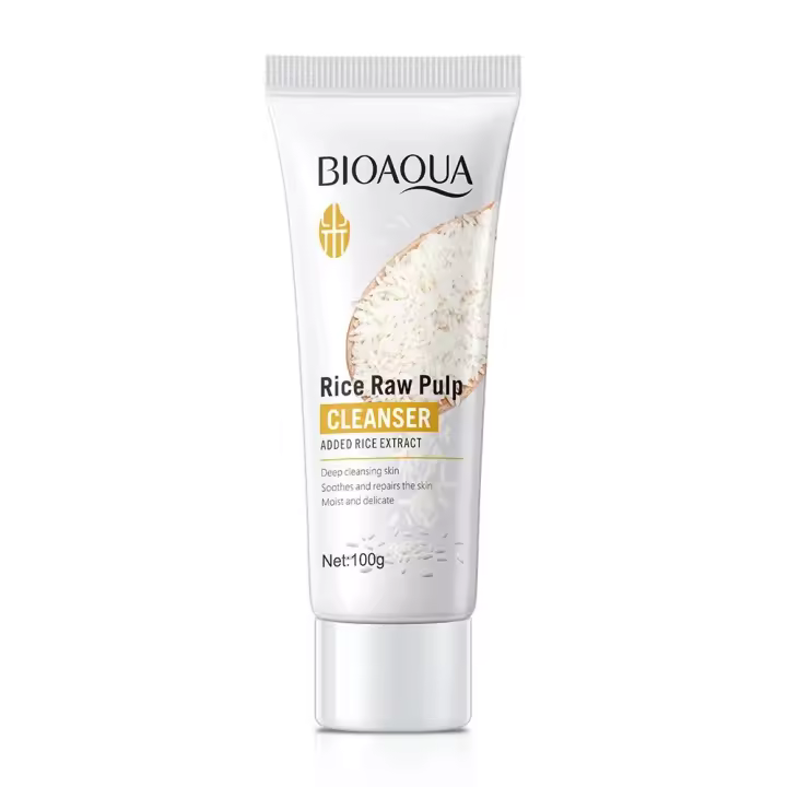 BIOAQUA Pulpa de Arroz Crudo Limpiador Facial, Cuidado, Hidratante, Iluminador de Piel, Rejuvenecimiento, Limpiador Facial, Cuidado de la Piel - 1