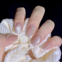 24Pcs Uñas Postizas De Acrílico Redondas Y Cortas Para Ballet Uñas Postizas De Manicura Press on Cubiertas Completa Artísticas Falsas Uñas Para Dedos Reutilizables - details 1