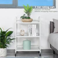 Carrito Cocina,Carro Auxiliar de Metálicos de 3 Niveles Cocina o Multiuso con Ruedas,para el hogar,60×30×75cm,Blanco - details 8