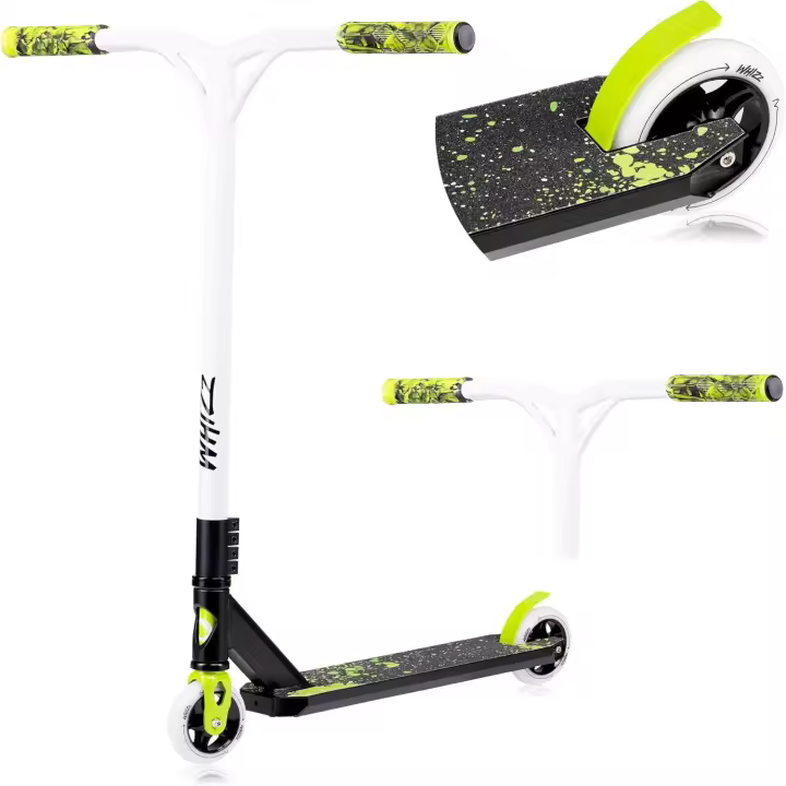 Whizz patinetes para niños, Stunt Scooter, de Acrobacias, Freestyle, Ruedas de 110 mm, Ligero, Freno de Guardabarros Trasero, Cubierta de Aluminio, Manillar de Tubo en T Ancho - 1