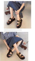 Sandalias de plataforma con suela gruesa, casuales, de verano, con doble fila de hebilla metálica para mujer - details 11