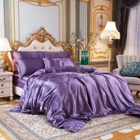 Juego de Ropa de Cama de Color Sólido con Funda de Edredón de Seda de Morera Cubierta de Cama y Funda de Almohada de Lujo en Seda de Satén Tamaño King Queen Double Twin - details 7