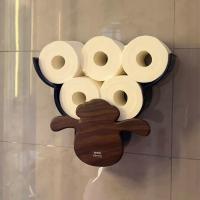 Portarrollos de plástico para inodoro con forma de oveja, estante de almacenamiento de pañuelos para colgar en la pared, ahorra espacio, capacidad para 12 rollos, portarrollos de toalla, accesorios para el hogar - details 4