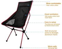 Portátil al aire libre ultraligero luz de la luna pesca Camping barbacoa plegable senderismo silla de jardín muebles de oficina muebles para el hogar - details 1