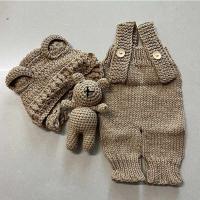 Conjunto de Fotografía de Recién Nacido 3 Piezas Tejidas a Mano de Piel - details 7