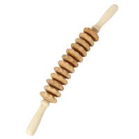 Rodillo de Masaje Terapéutico de Madera Tapado Dragado Linfático, Masaje de Celulitis, Palo de Masaje Muscular para Cintura y Piernas - details 0