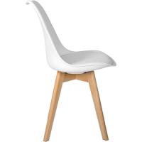 4 Sillas Comedor Nórdicas, Sillas de Cocina Nórdicas con Patas de Madera Maciza de Haya y Asiento Acolchado y Tapizado - details 3