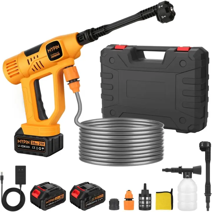 Limpiador de Presión Portátil con Pantalla LCD Baterías Recargables 790 PSI 21V - 1