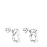 Pendientes de moda personalizados de oso hueco de plata de ley, pendientes de mujer con incrustaciones de perlas - details 5