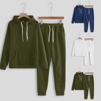 Suéter con capucha de manga larga para mujer, traje informal suelto de dos piezas, Color sólido, talla grande, nuevo - details 2