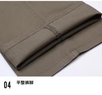 Pantalones Casuales de Cintura Alta para Hombres Color Sólido, Cintura Suelta, Algodón Puro, Doble Pliegue, Sin Arrugas - details 25